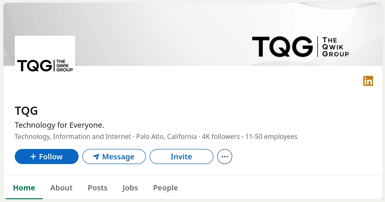 The Qwik Group's public LinkedIn profile.